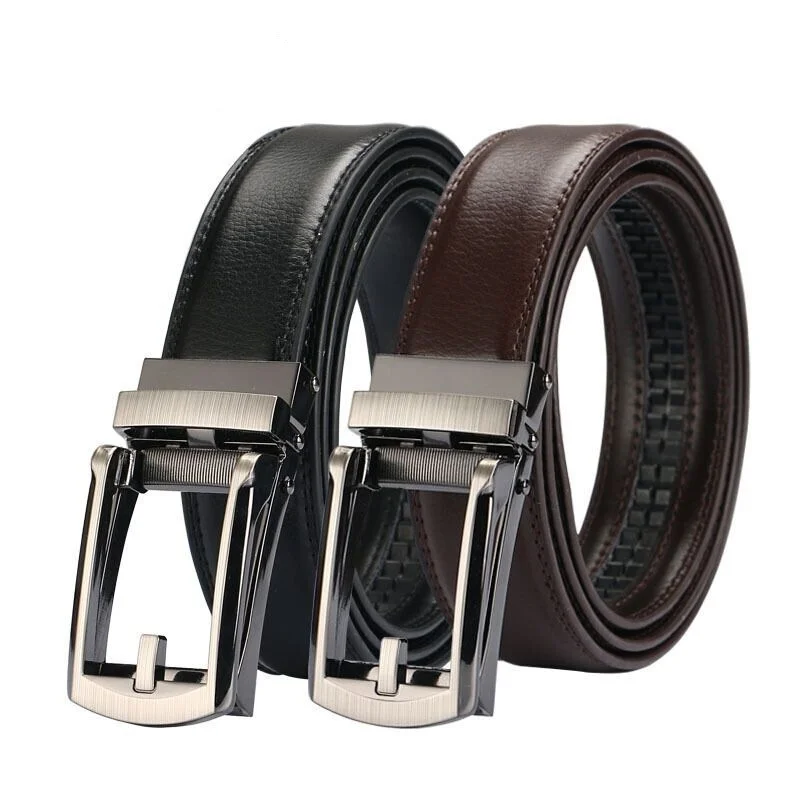 Automatic Leather Belt - Real Leather Ratchet Belt in 30mm or 3cm width - Men Leather Belt with Auto Lock Buckle