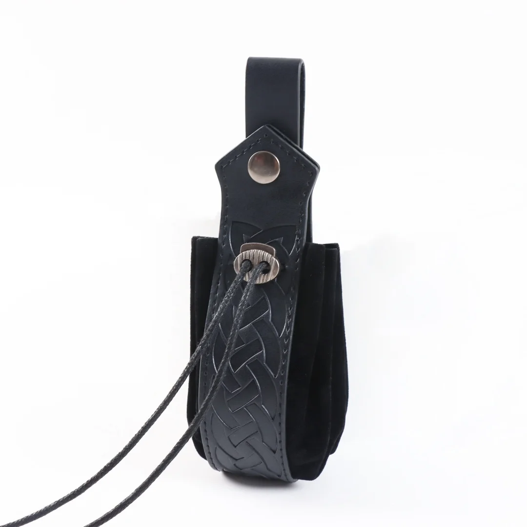 2pcs vintage embossed leather belt, purse set-unisex with o-rings, medieval Viking role-playing and Renaissance events, Hall