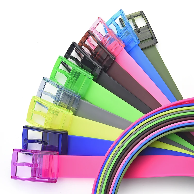 High-quality Color Candy Color Silicone Belt Fashionable And Trendy Universal Belt For Men And Women With Jeans Belt Accessories