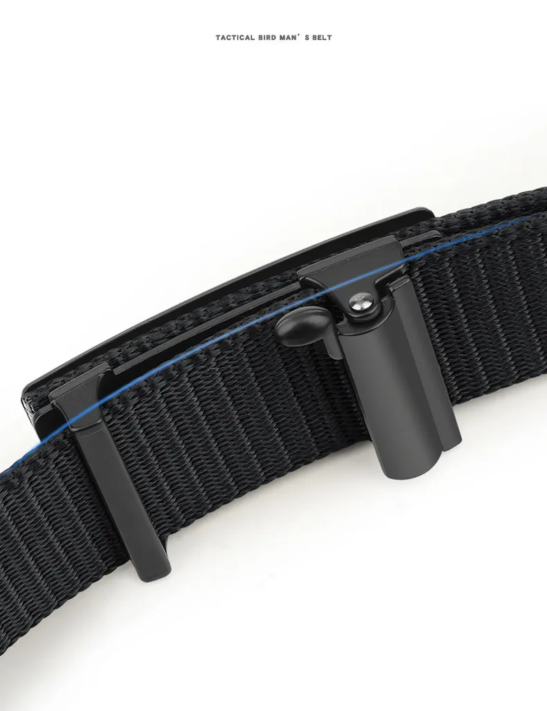 Men's Belt Outdoor Leisure Sports Belt Toothless Quick Release Automatic Buckle Quality Black Outdoor Belt Military Training