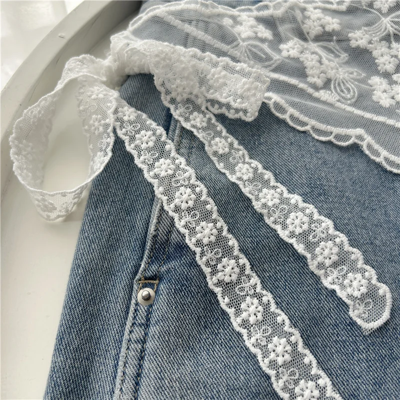 Triangle Scarf Towel Fart Curtain Belt Women's Skirt Tassel Waist Rope Lace Jeans Accessories Lace Skirt Waist Belts Rope