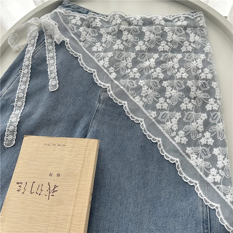 Triangle Scarf Towel Fart Curtain Belt Women's Skirt Tassel Waist Rope Lace Jeans Accessories Lace Skirt Waist Belts Rope