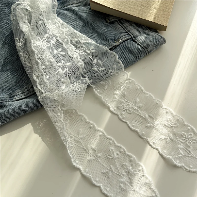 New Long Thin Lace Belt for Women Embroidery Skirt Jeans Belt White Ribbon Waist Rope Slender Strip Silk Scarf Headband