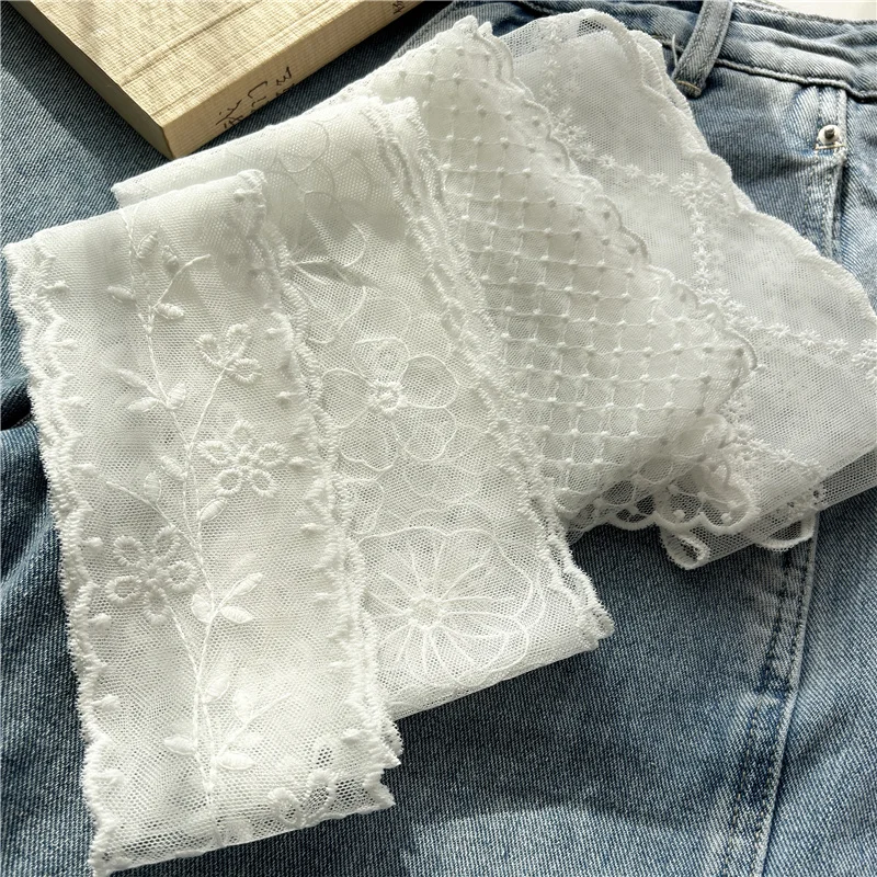 New Long Thin Lace Belt for Women Embroidery Skirt Jeans Belt White Ribbon Waist Rope Slender Strip Silk Scarf Headband