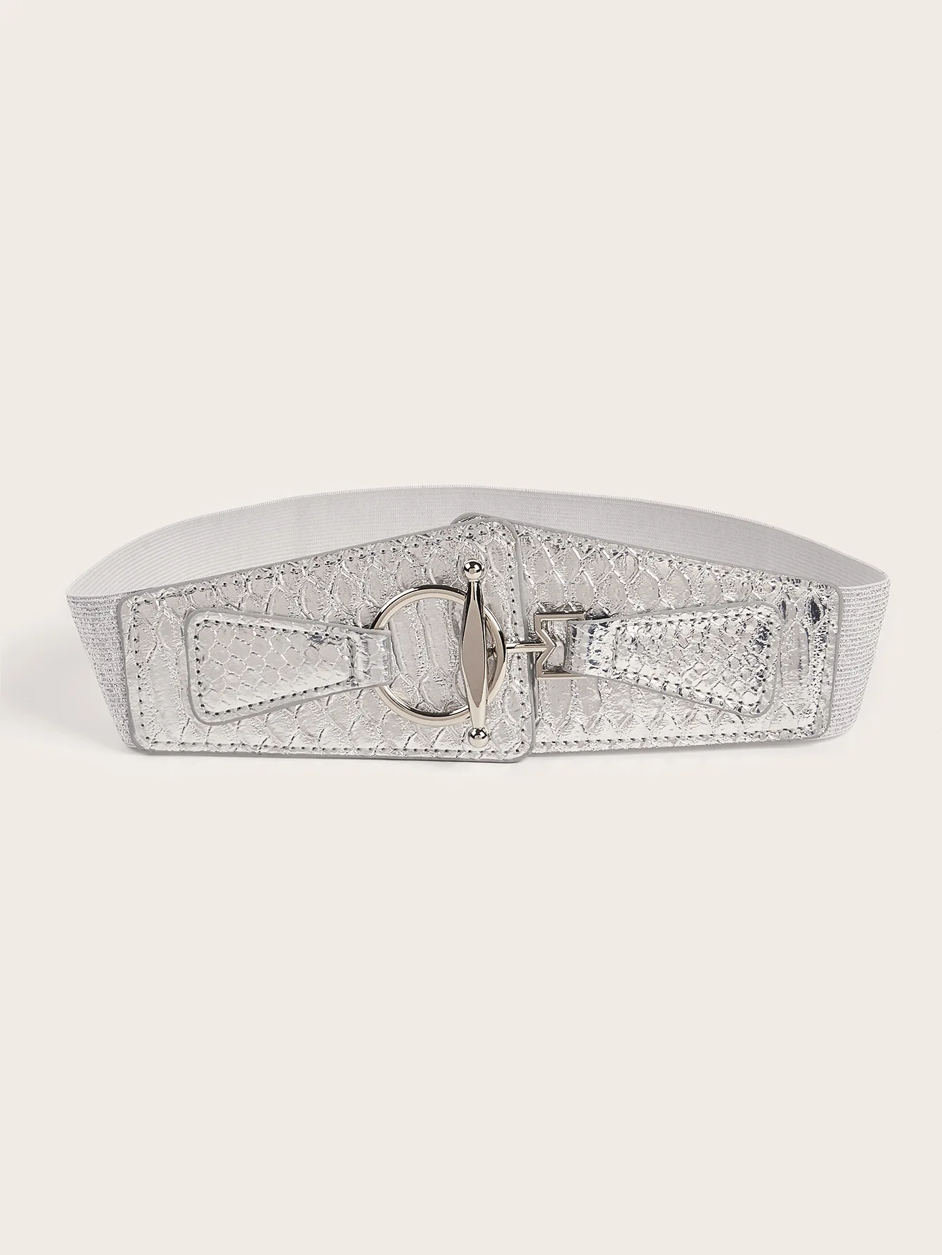 5x68cm Fashion Women Gold Silver PU Leather Elastic Cummerbunds Female Dress Corsets Waistband Decoration Stretch Wide Belt