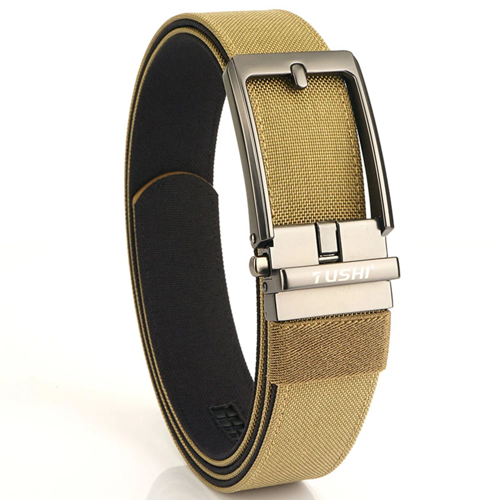 TUSHI New Tactical Pistol Airsoft Gun Belt for Men Metal Automatic Buckle Military Belt Tight Nylon Casual Soft Belt Male Girdle