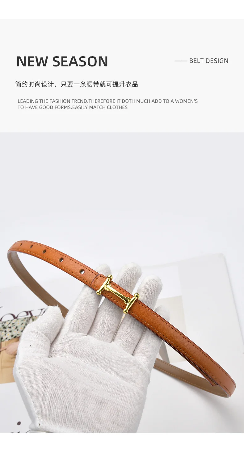Wholesale 20 Colors Simple Design Women Cow leather Waist Belt Jean Belt for Women High Street Dress Belt Cinturones Cowhide