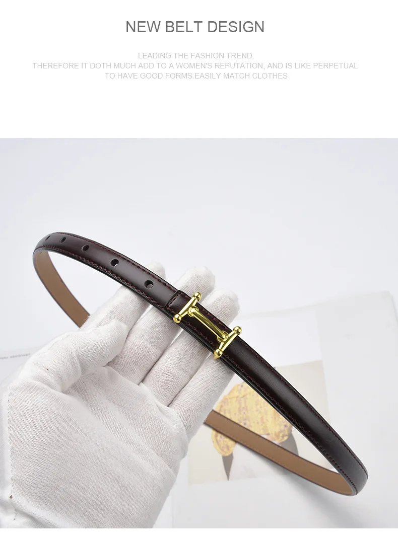 Wholesale 20 Colors Simple Design Women Cow leather Waist Belt Jean Belt for Women High Street Dress Belt Cinturones Cowhide