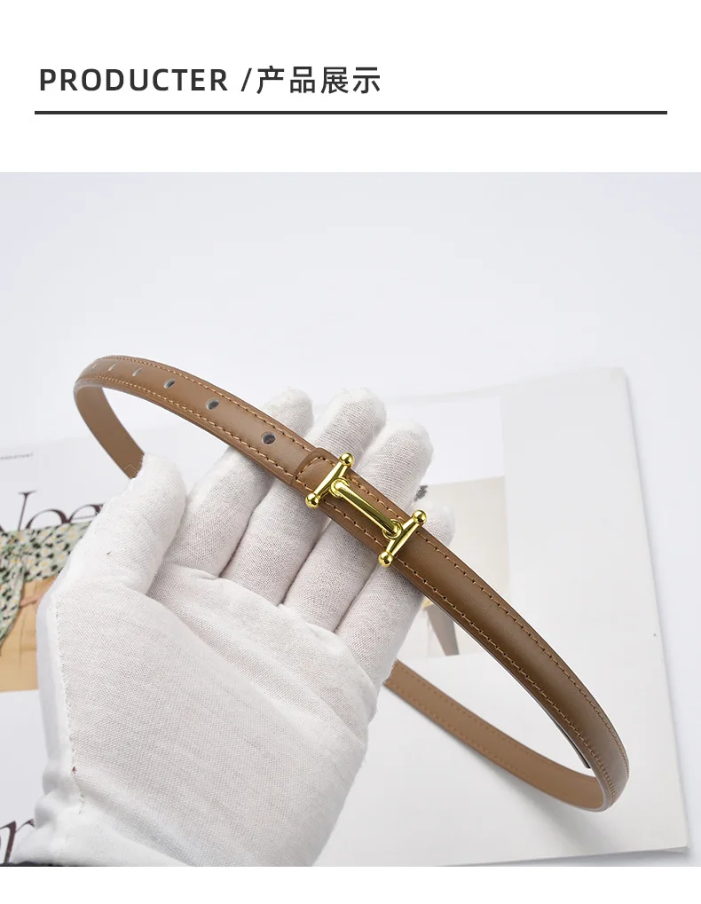 Wholesale 20 Colors Simple Design Women Cow leather Waist Belt Jean Belt for Women High Street Dress Belt Cinturones Cowhide