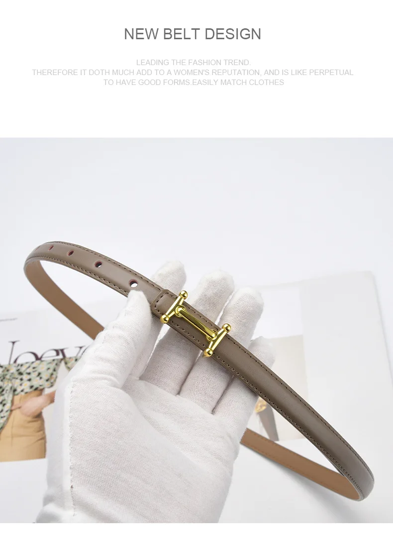 Wholesale 20 Colors Simple Design Women Cow leather Waist Belt Jean Belt for Women High Street Dress Belt Cinturones Cowhide