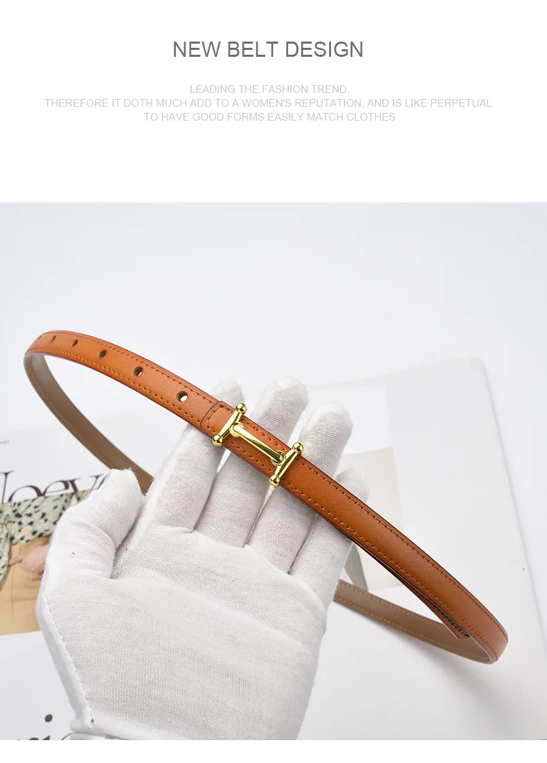Wholesale 20 Colors Simple Design Women Cow leather Waist Belt Jean Belt for Women High Street Dress Belt Cinturones Cowhide