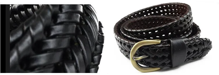 New Belt Men Women Belts Luxury Genuine Leather Braided Real Cow Skin Straps Men All-Matching Simple Fashionable Tide Belts