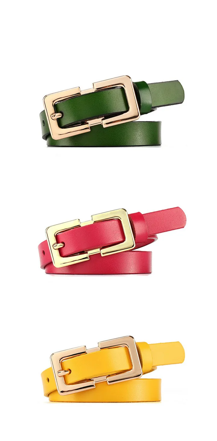 MaiKun Designer Belt Female Belts Original Leather Belts For Women Golden Metal Pin Buckle Belt