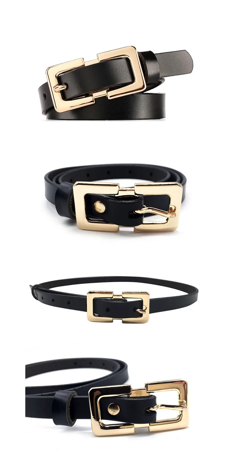 MaiKun Designer Belt Female Belts Original Leather Belts For Women Golden Metal Pin Buckle Belt