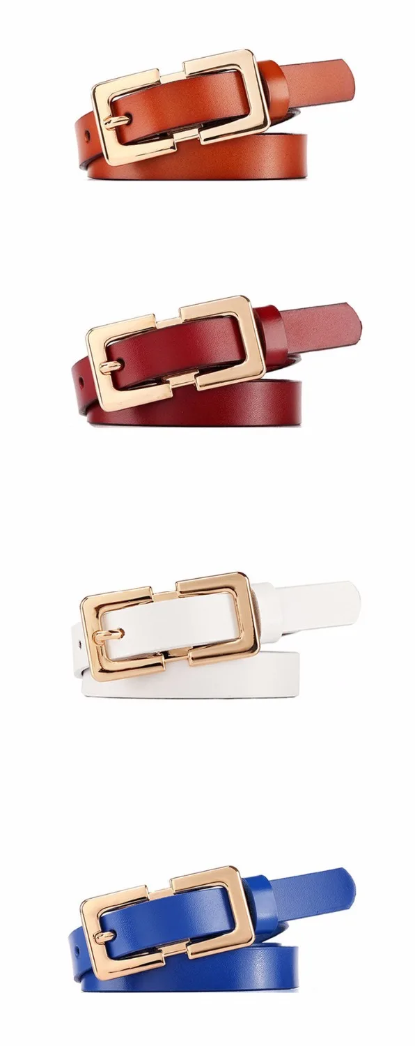 MaiKun Designer Belt Female Belts Original Leather Belts For Women Golden Metal Pin Buckle Belt
