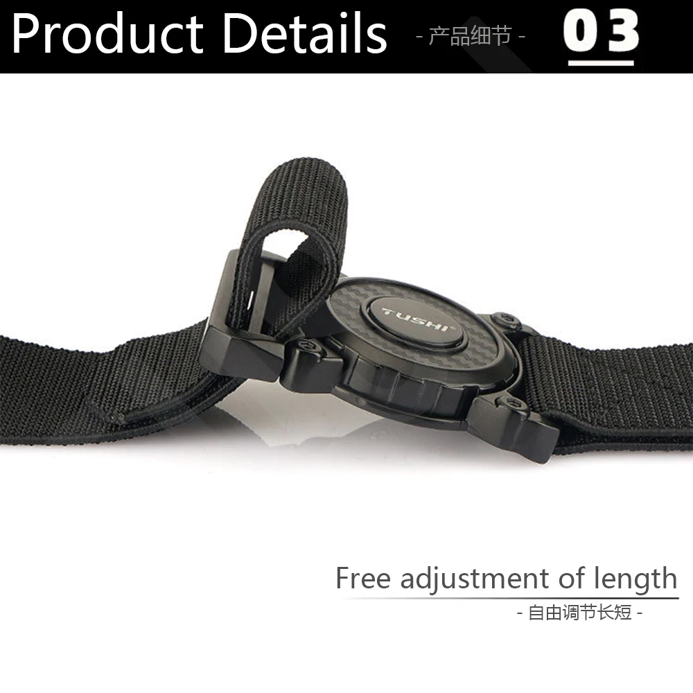 TUSHI Genuine Tactical Belt Quick Release Outdoor Military Belt Soft Real Nylon Sports Accessories Men and Women Black Belt