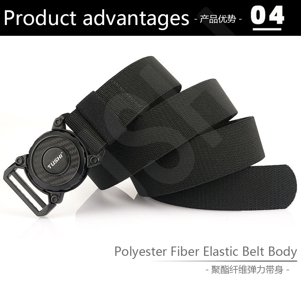 TUSHI Genuine Tactical Belt Quick Release Outdoor Military Belt Soft Real Nylon Sports Accessories Men and Women Black Belt