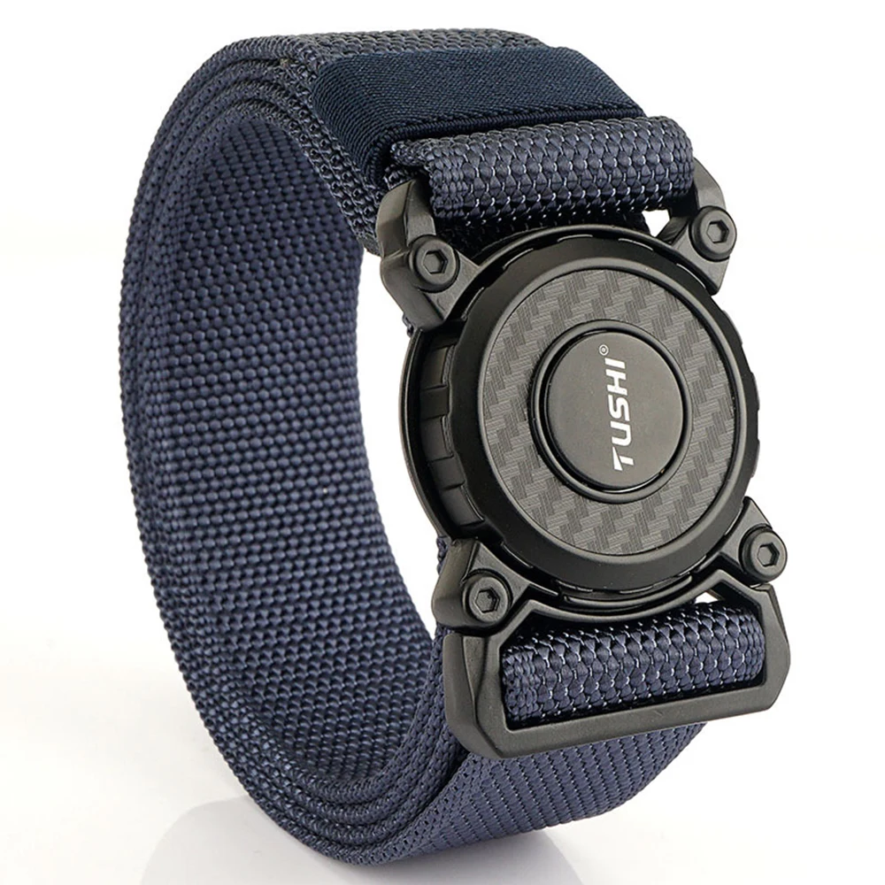 TUSHI Genuine Tactical Belt Quick Release Outdoor Military Belt Soft Real Nylon Sports Accessories Men and Women Black Belt