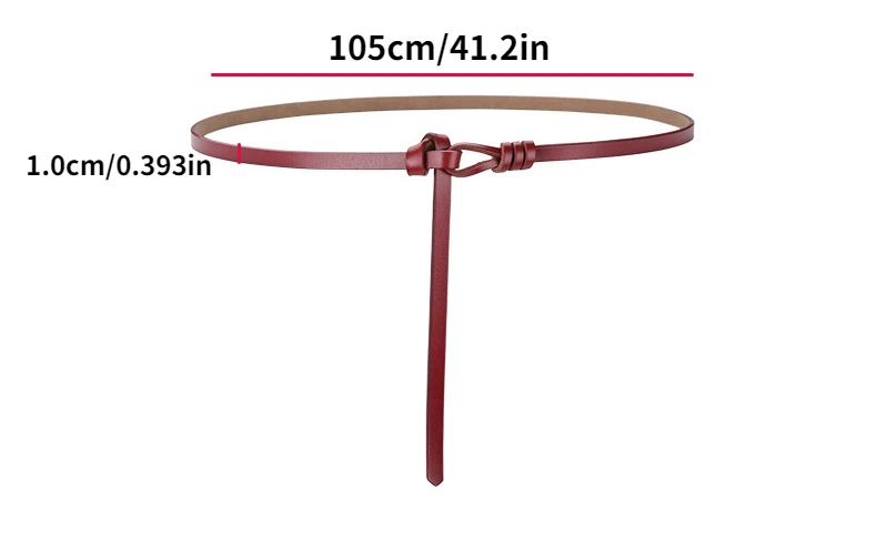 1cm High Quality Real Cowskin Leather Belt Fashion Knot Buckle Retro Ladies Thin Belts for Women Wild Jumpsuit Ladies Ceinture