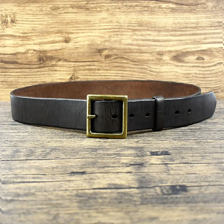 Deepeel 38/43mm Fashion Perforated Belt Genuine Leather Belts for Men High Quality Vintage Pin Buckle Jeans Waistband Accessory