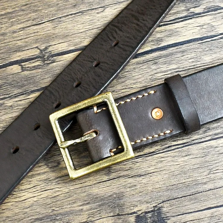 Deepeel 38/43mm Fashion Perforated Belt Genuine Leather Belts for Men High Quality Vintage Pin Buckle Jeans Waistband Accessory