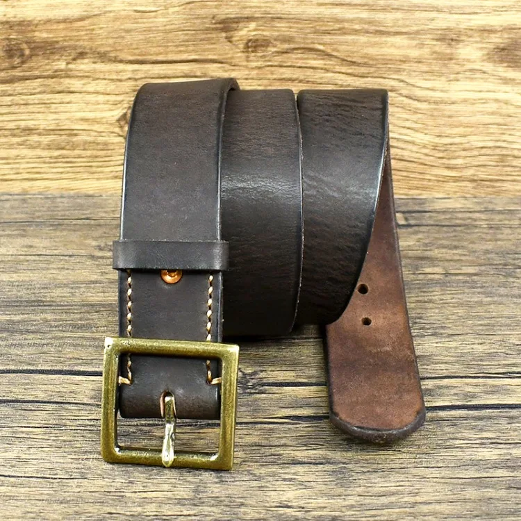Deepeel 38/43mm Fashion Perforated Belt Genuine Leather Belts for Men High Quality Vintage Pin Buckle Jeans Waistband Accessory