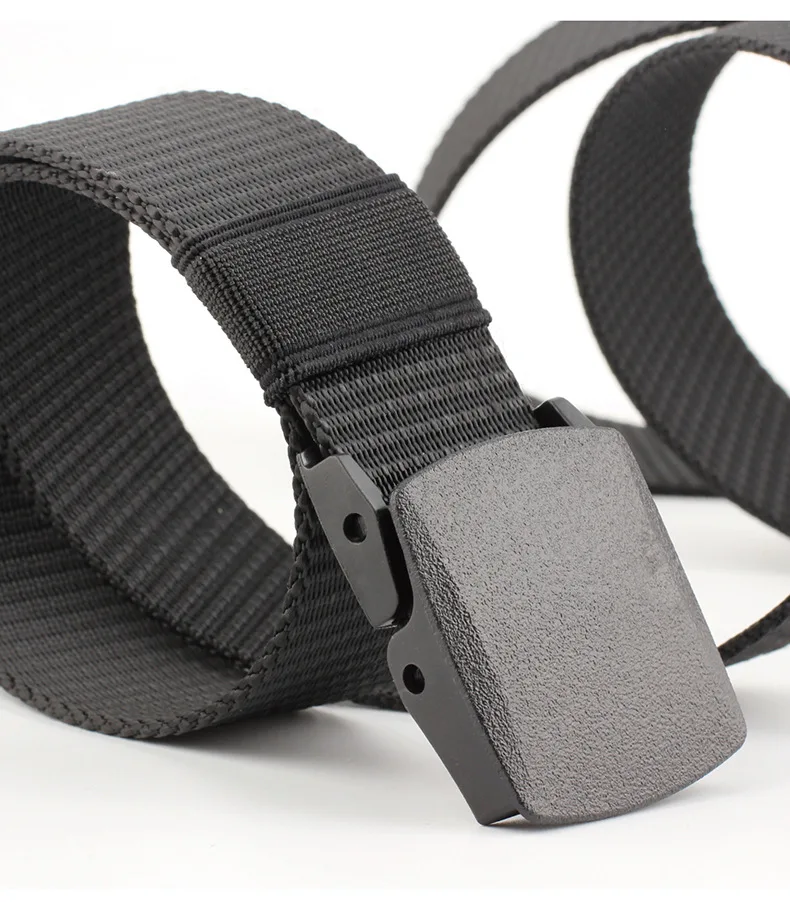 3.8x125cm Black Grey Navy Green Nylon Canvas Belt With Plastic Buckle For Men And Women Outdoor Working Tactical Waistband