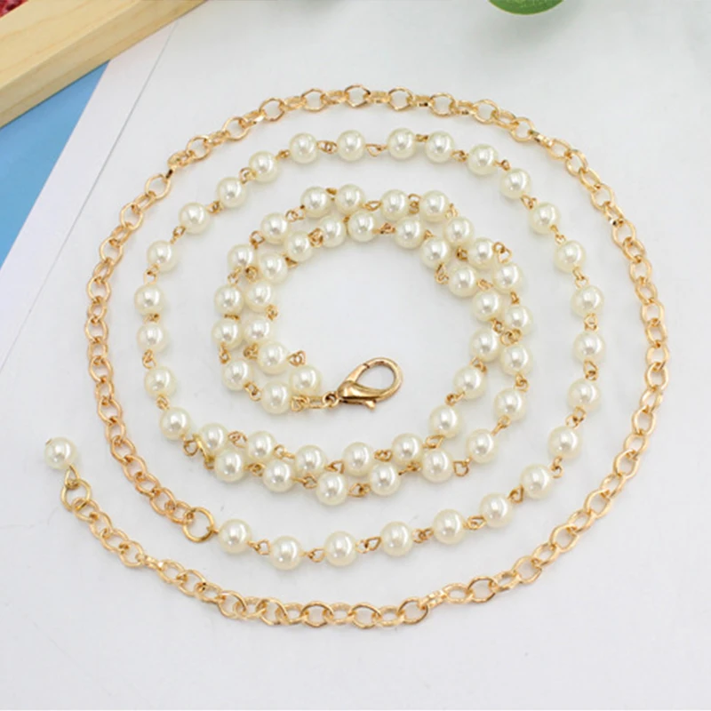 Women's Elegant Immitation Pearl Waist Chains Sexy Double Layers Beads Shell Metal Chain Belt Hot Trendy Body Chain Jewelry