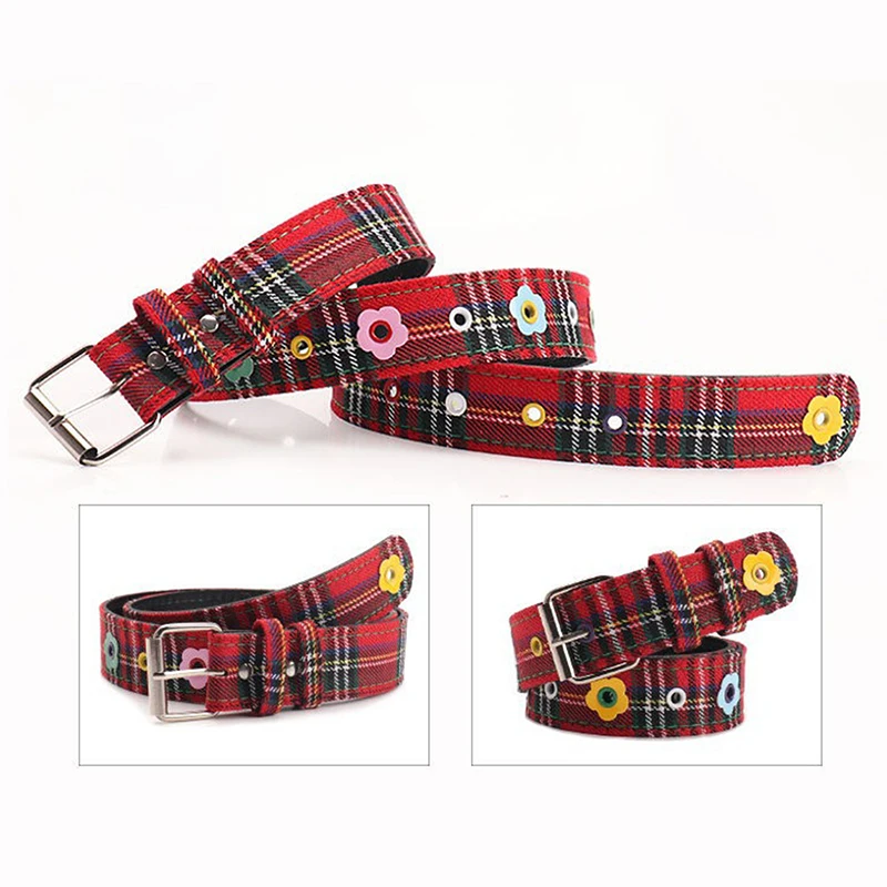 Women's Y2k Belt With Plaid Denim Jeans Decoration Dopamine Belt Accessories For American Hot Girl