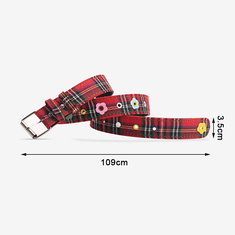 Women's Y2k Belt With Plaid Denim Jeans Decoration Dopamine Belt Accessories For American Hot Girl