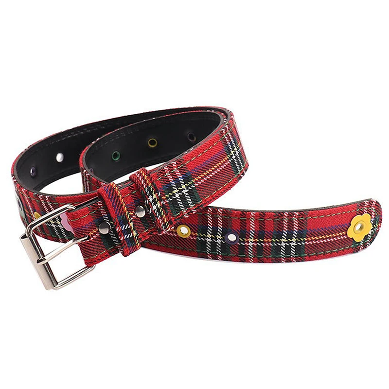 Women's Y2k Belt With Plaid Denim Jeans Decoration Dopamine Belt Accessories For American Hot Girl