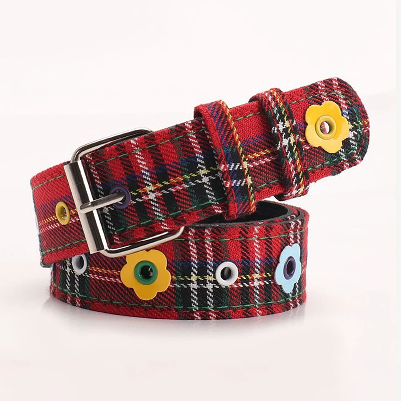 Women's Y2k Belt With Plaid Denim Jeans Decoration Dopamine Belt Accessories For American Hot Girl