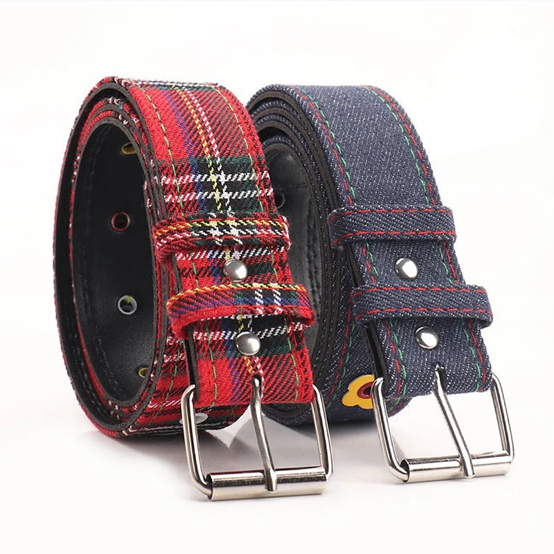 Women's Y2k Belt With Plaid Denim Jeans Decoration Dopamine Belt Accessories For American Hot Girl