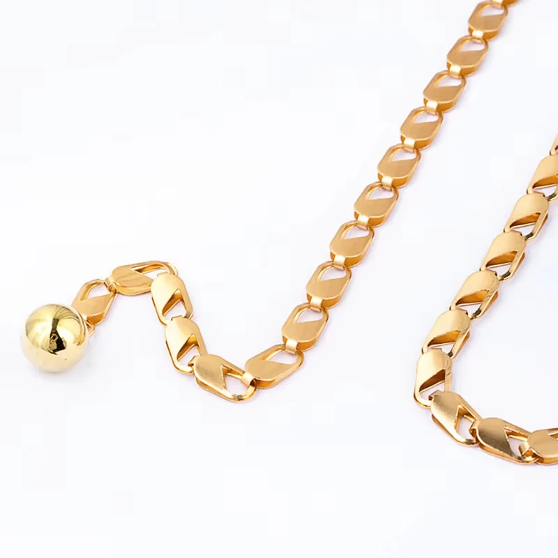 Retro Hollow Out Carved Women Chain Belt Round Metal Adjustable Thin Waist Chain Belts Dress Pants Decorative Waistbands Straps