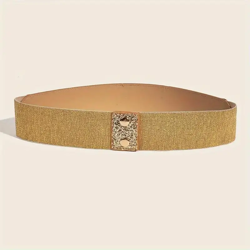 Sequin Elastic Glitter Belt Women's Corset Wide Waist Belt Metal Buckle Waistband Decorative Corset Strap Party Dress Accessorie
