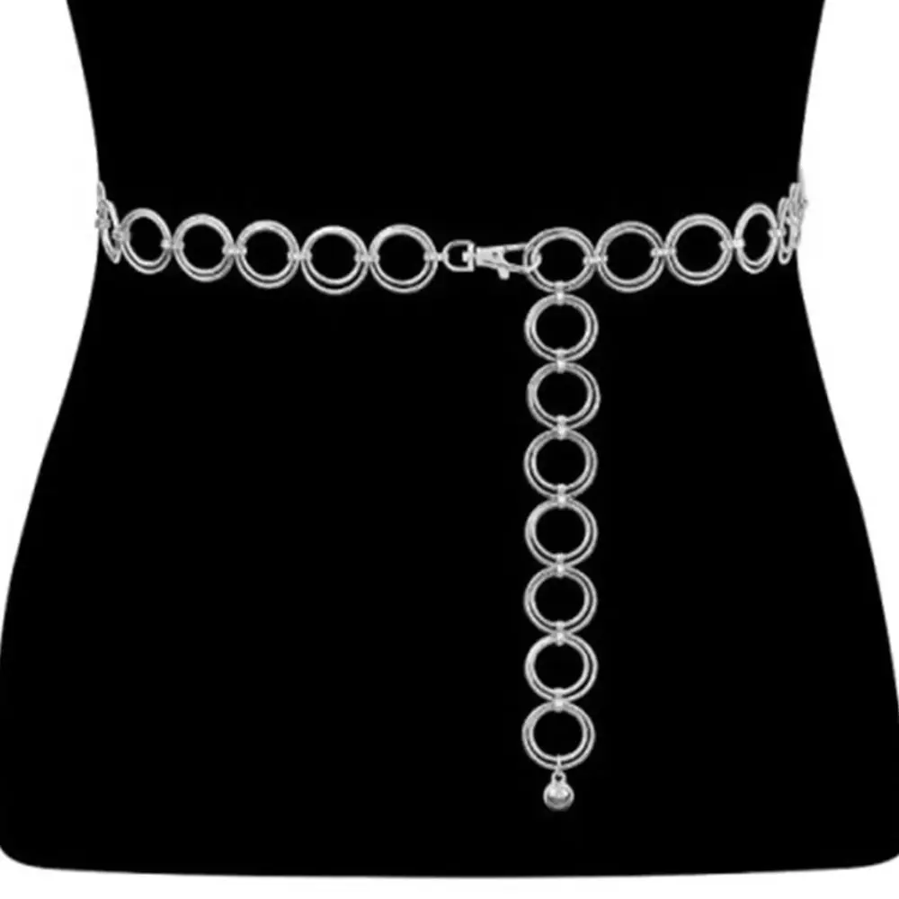Fashion Sun Waistband for Women Girl Punk Hip Hop Waist Chain Vintage Metal Waist Chain for Dress Ladies Body Chain Belt Jewelry
