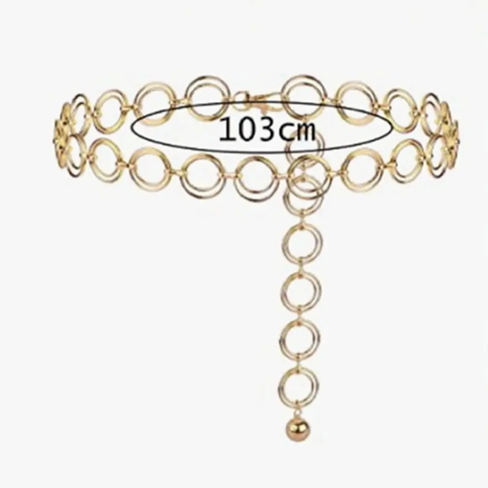 Fashion Sun Waistband for Women Girl Punk Hip Hop Waist Chain Vintage Metal Waist Chain for Dress Ladies Body Chain Belt Jewelry
