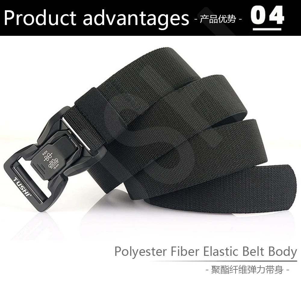 TUSHI Men's Tactical Belt Army Outdoor Hunting Tactical Military Canvas Multi Function Combat Survival High Quality Marine Corps