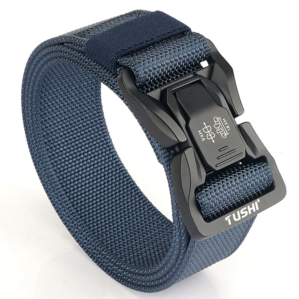 TUSHI Men's Tactical Belt Army Outdoor Hunting Tactical Military Canvas Multi Function Combat Survival High Quality Marine Corps