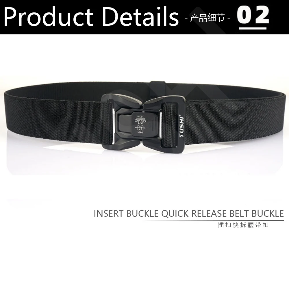 TUSHI Men's Tactical Belt Army Outdoor Hunting Tactical Military Canvas Multi Function Combat Survival High Quality Marine Corps