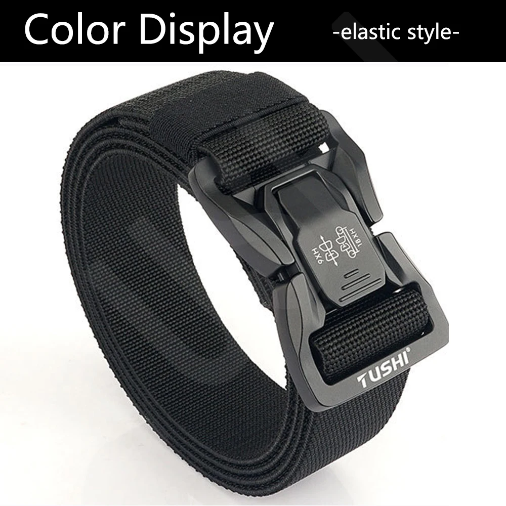 TUSHI Men's Tactical Belt Army Outdoor Hunting Tactical Military Canvas Multi Function Combat Survival High Quality Marine Corps