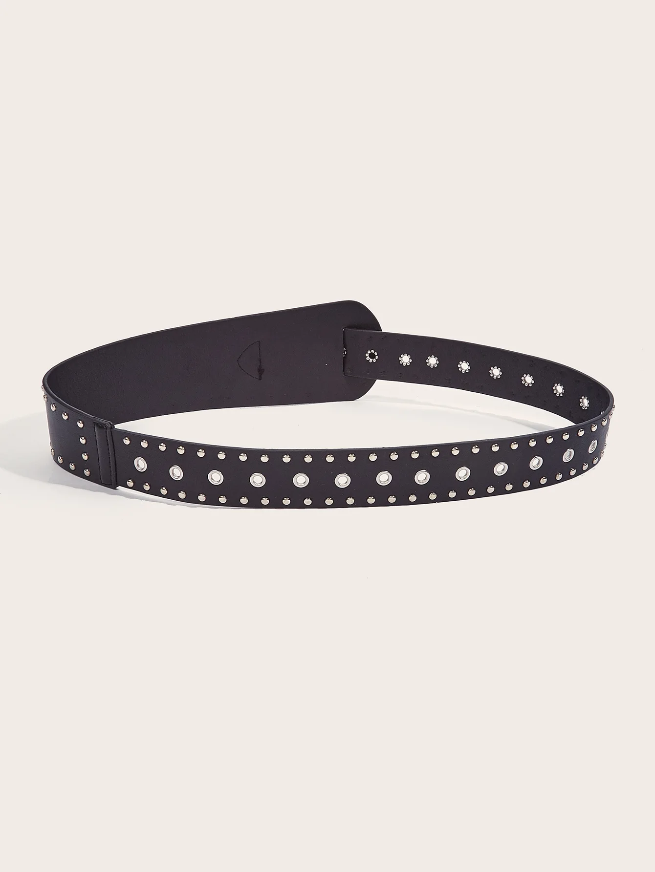 Fashion Women Black PU Leather Belt with Rivets Studded for Jeans Dress Skirts Shirts Decoration Punk Gothic Waist Strap Band