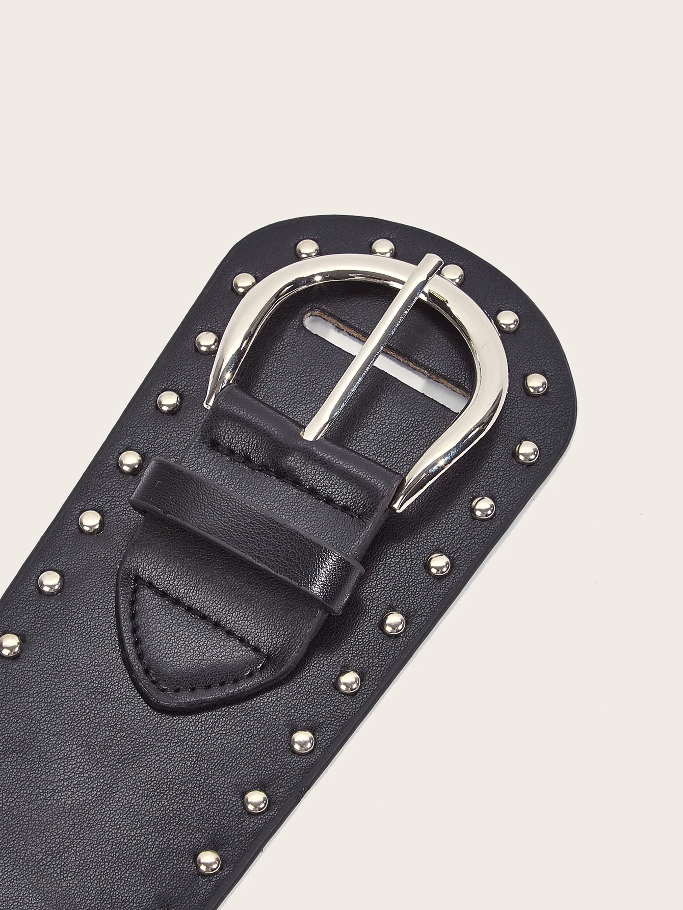 Fashion Women Black PU Leather Belt with Rivets Studded for Jeans Dress Skirts Shirts Decoration Punk Gothic Waist Strap Band