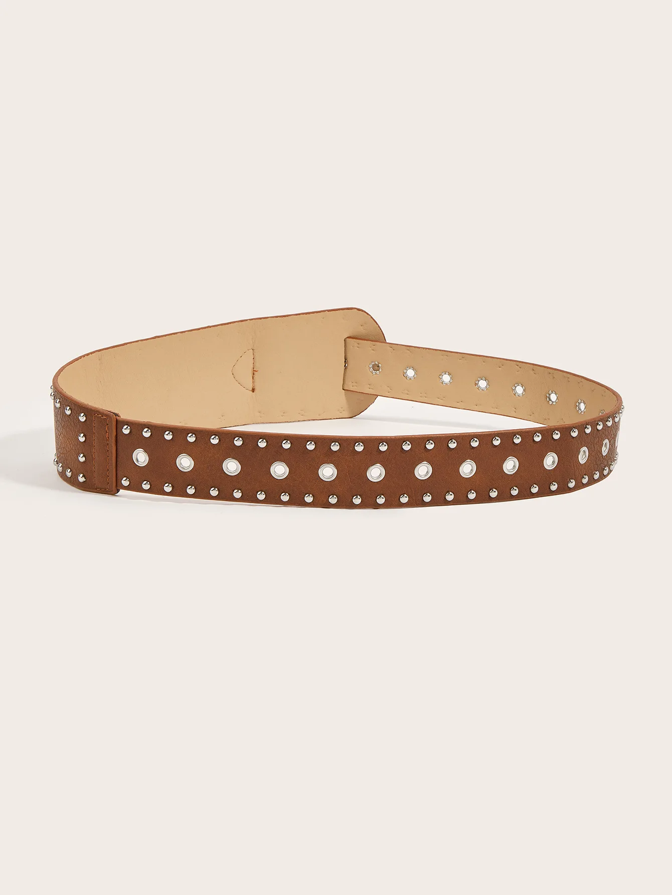 Fashion Women Black PU Leather Belt with Rivets Studded for Jeans Dress Skirts Shirts Decoration Punk Gothic Waist Strap Band