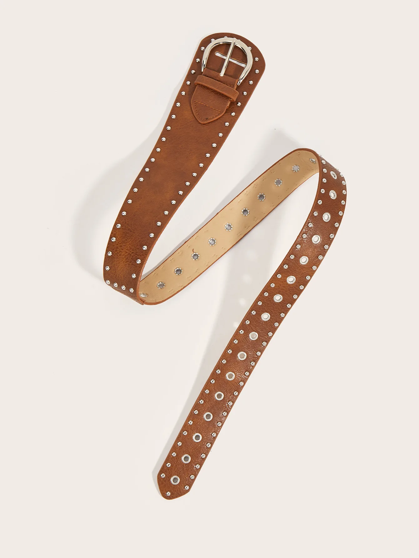 Fashion Women Black PU Leather Belt with Rivets Studded for Jeans Dress Skirts Shirts Decoration Punk Gothic Waist Strap Band