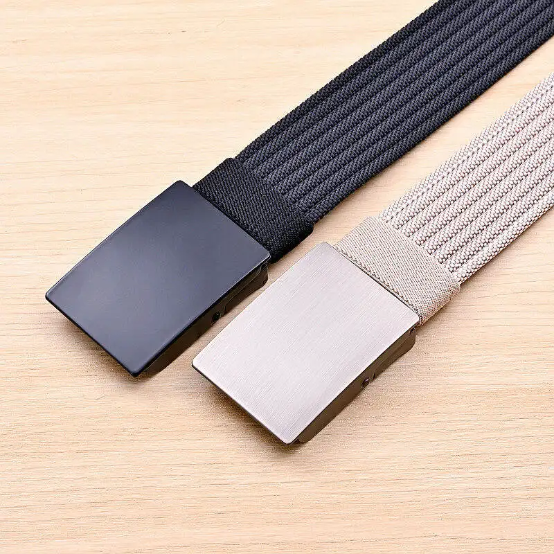 Fashion Canvas Men Belts Adjustable Metal Buckle Belt for Men Casual Waist Strap Man Accessories