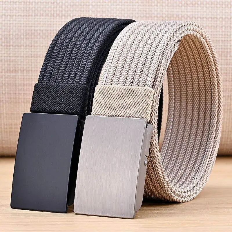 Fashion Canvas Men Belts Adjustable Metal Buckle Belt for Men Casual Waist Strap Man Accessories