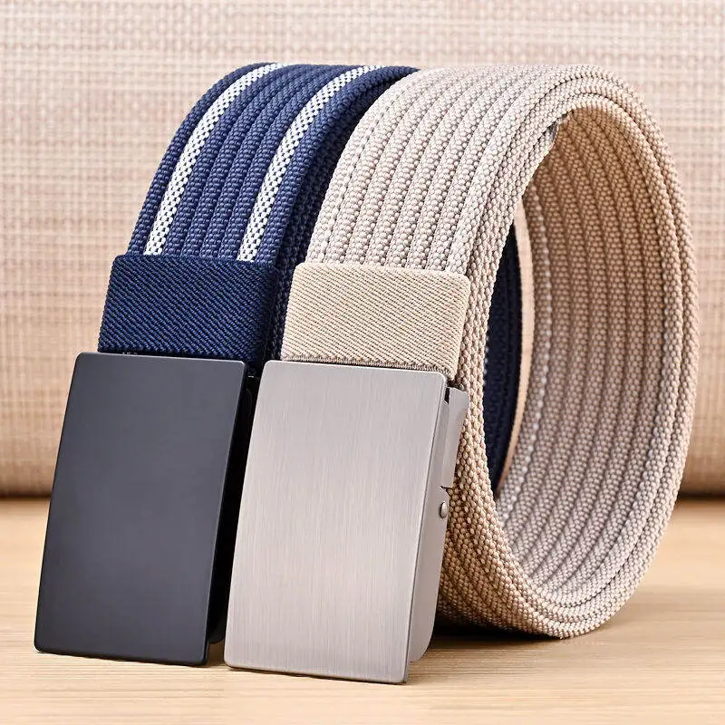 Fashion Canvas Men Belts Adjustable Metal Buckle Belt for Men Casual Waist Strap Man Accessories