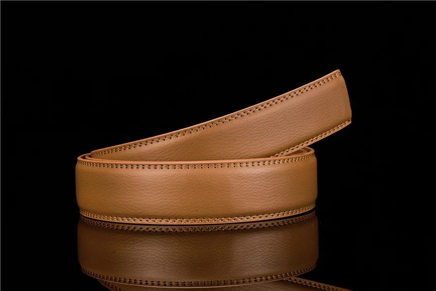 Plyesxale Genuine Leather Belt Men High Quality Ratchet Dress Belt With Automatic Buckle Blue Red Light Brown Mens Belts B36