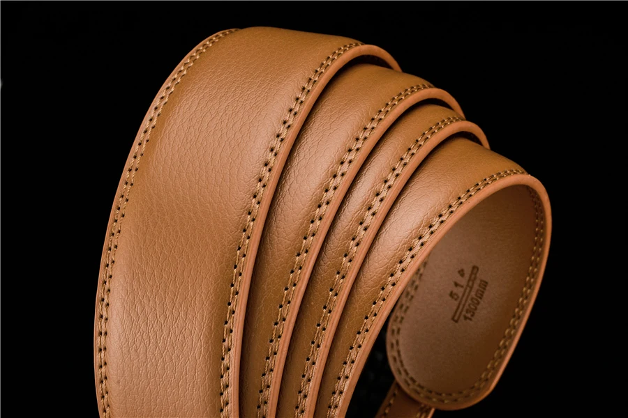 Plyesxale Genuine Leather Belt Men High Quality Ratchet Dress Belt With Automatic Buckle Blue Red Light Brown Mens Belts B36